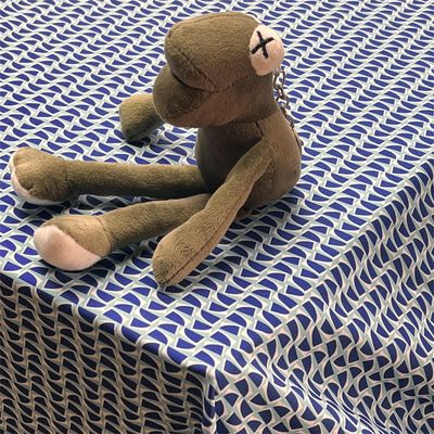 92% Polyester 8% Spandex Elastic Outdoor Fabric 178gsm Diamond Patterned Pearl Dots Four Sided