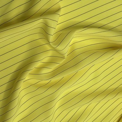 137gsm Composite Silk SPH Yellow Black Elastic Silk Striped Fabric Material
