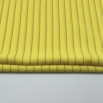 137gsm Composite Silk SPH Yellow Black Elastic Silk Striped Fabric Material